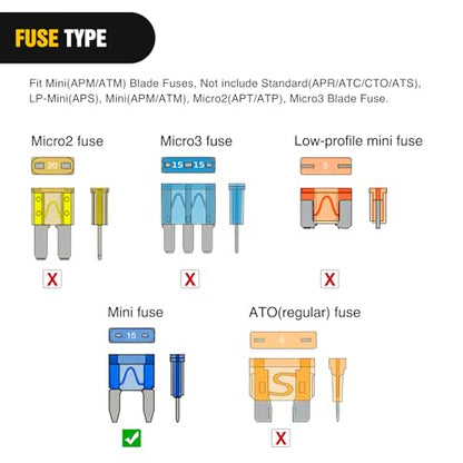 Nilight Fuse Holder Add-a-circuit Fuse TAP Adapter Mini ATM APM Blade Fuse Holder-10 Pack , 2 years Warranty - color: 10Pcs Mini