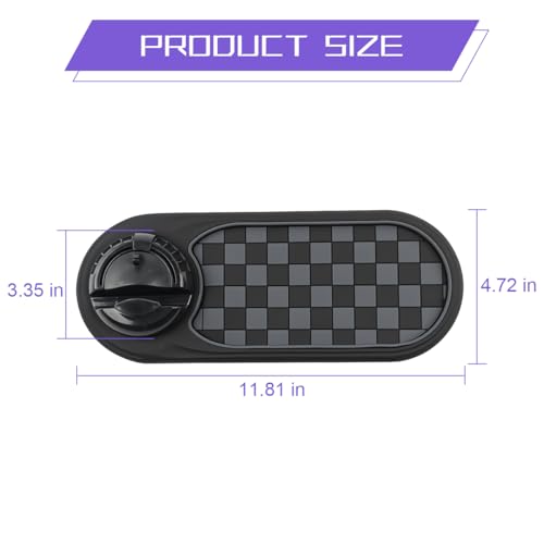 Multifunctional Car Anti-Slip Pad, 3 in 1 Rotatable Non-Slip Vehicle Dashboard Mat with Phone Holder & Temporary Parking Number, Dash Storage Pad for Key Gadget, Universal Fit (Grey/Black) - color: Grey/Black