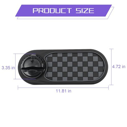 Multifunctional Car Anti-Slip Pad, 3 in 1 Rotatable Non-Slip Vehicle Dashboard Mat with Phone Holder & Temporary Parking Number, Dash Storage Pad for Key Gadget, Universal Fit (Grey/Black) - color: Grey/Black