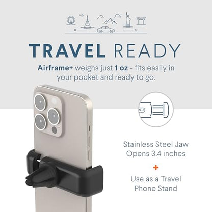 Kenu Airframe+, Air Vent Car Phone Holder Mount, Cell Phone Stand for Car, Expandable Grip & 360 Degree Pivot, Compatible with Latest iPhones, Samsungs, & Androids - size: Medium to Large Phones, style: Airframe+