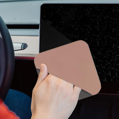 Car Screen Cleaner, Square Microfiber Vehicle Touchscreens Cleaning Cloth, Foldable Scratch-Free Auto Screen Cleaning Wipe, Universal Fit (Pink Gray) - color: Pink Gray