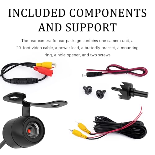 Back Up Camera for Cars with HD Night Vision,170°Wide Angle Reverse Camera for Car Kit with Bracket Wire Harness,Universal Waterproof Rear Cameras for Car Truck SUV