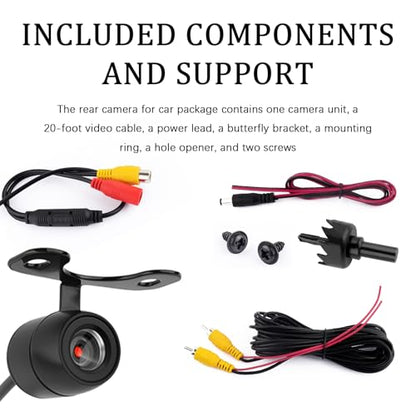 Back Up Camera for Cars with HD Night Vision,170°Wide Angle Reverse Camera for Car Kit with Bracket Wire Harness,Universal Waterproof Rear Cameras for Car Truck SUV