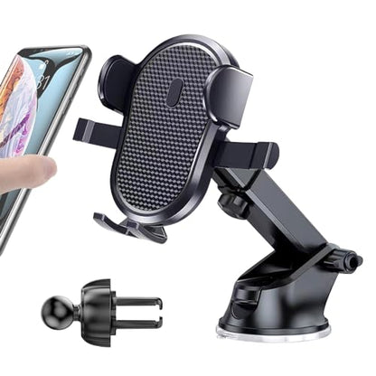 Car Phone Holder, Phone Holder Vent，CarWindshield Dashboard Truck Suction Cup, 360°Adjustable, Automobile Cradles Universal,car Phone Holders for iPhone Size 4.7inch-7inch