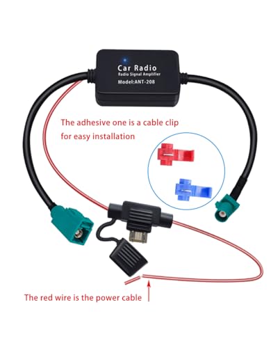 Car Radio FM/AM Antenna Signal Booster Fakra Z Male to Female Adapter 12V Universal Radio Antenna Amplifier Vehicle Antenna Amplifier for Audio Stereo Digital Car (1PCS)