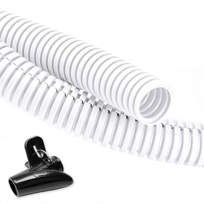 ZhiYo 20FT 1/2” Wire Loom Split Tubing Auto Wire Conduit Flexible Cover | High Temperature Heat Resistant -40F to 257F | Plastic Cover for Electrical Wires & Cables, White - color: White, size: 20FT 1/2"