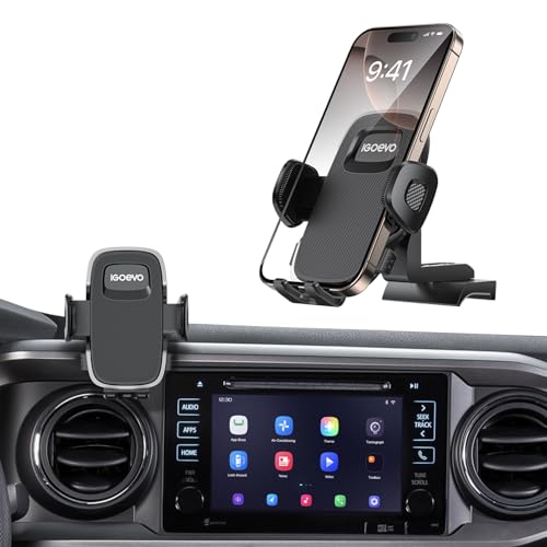 Upgraded Tacoma Phone Mount for Toyota Tacoma 2016-2023, 3rd Gen Dashboard Clip Cell Phone Cradle, Adjustable Stand, Suitable for Most Smartphones - style: Clamp Mount