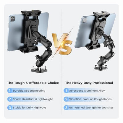 OHLPRO Tablet Mount for Truck - Heavy Duty Drill Base Tablet Holder for Car Dashboard, iPad Holder for All 5"-13" iPad Pro Samsung Galaxy Kindle fire Tablets and Car Wall etc. - 8-inch Arm - size: 8-inch Plastic Arm