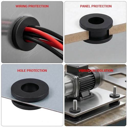 M6 Rubber Grommets Kit for Motorcycle Fairing, 10PCS Rubber Grommet Bushings Compatible with Yamaha Honda Kawasaki Suzuki, ATV Body Panel & Cowling Mount Replacement
