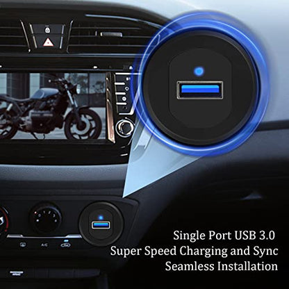 Single Port USB 3.0 Car Mount Flush Cable with LED Indicator - style: Single Port 3ft