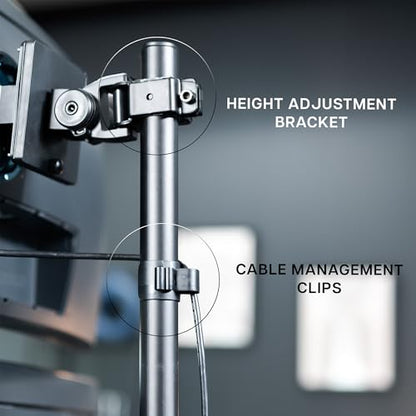 VIVO Single Ultra-Wide Monitor Desk Mount for up to 49 inch Ultrawide Screens, Extra Tall Heavy Duty Adjustable Stand Holds 44 lbs, Black, STAND-V100R - size: up to 49" screens, style: Extra Tall