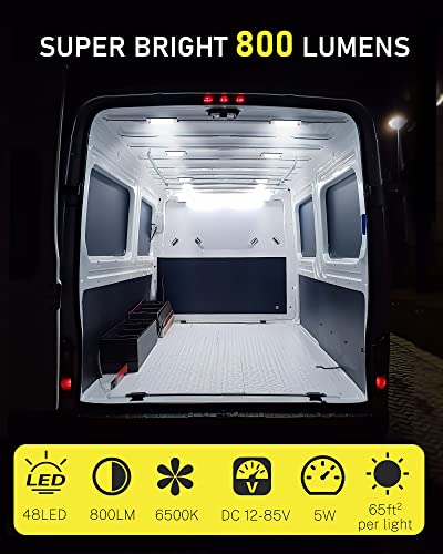 MERTTURM Dome Light for RV Interior, 48LED 800LM Ultra Bright 12 Volt LED White Lights, RV Ceiling Light with Switch Control, Ideal for Car Van Truck Camper Lorry Motorhome Boat(4 Pack) - size: 48LED-4 PACK