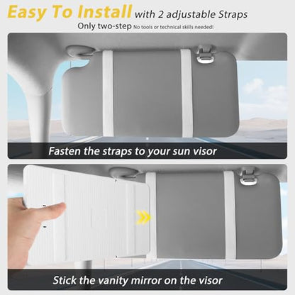 Car Visor Mirror with Lights & 20X Magnification, Universal Fit - color: 1pcs-White