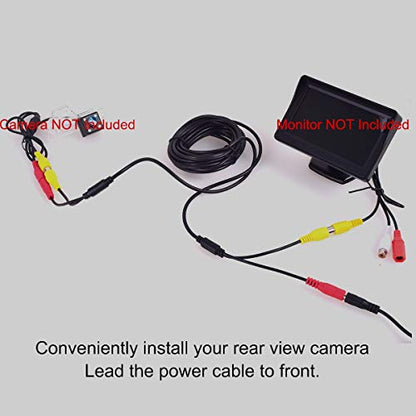 Car RCA DC Audio Video AV Extension Cable for CCTV Security, Truck Bus Trailer Reverse Parking Camera (5 Meters/16 Feet) - 2 in 1 RCA Video & DC Power Cable - size: 5m/16ft