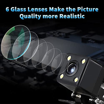 Backup Camera with 5Inch Monitor, 170 Degree Wide View Angel Night Vision Waterproof Vehicle Reverse Rear View Camera System for Car Truck - size: 5''+ Camera
