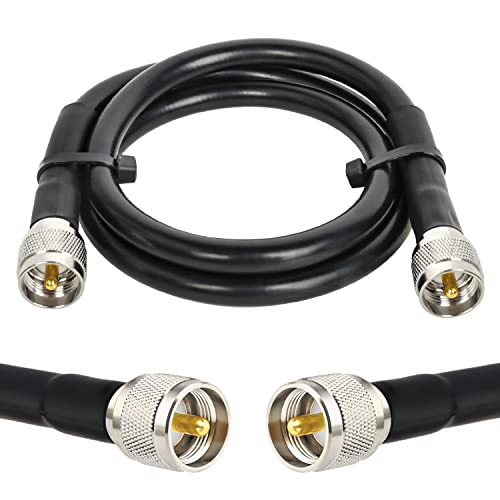 MOOKEERF CB Coax Cable - RG213 UHF Male to Male 3FT Low Loss Cable for Ham Radio/VHF Radio/SWR Meter/Antenna Analyzer - size: 3FT