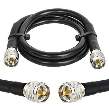 MOOKEERF CB Coax Cable - RG213 UHF Male to Male 3FT Low Loss Cable for Ham Radio/VHF Radio/SWR Meter/Antenna Analyzer - size: 3FT