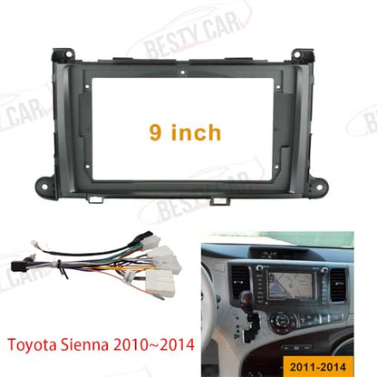 Fits for Toyota Sienna XL30 2010-2014 Car Radio Stereo Fascia Frame Double DIN 9 inch Dash Installation Mounting Kit