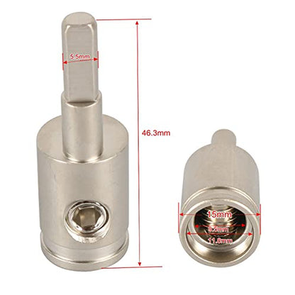 Amp Input Reducer 4 Gauge to 8Gauge Car Audio Amplifier Wire Terminal Connectors Brass 2PCS with Heat Shrink Tubing - size: 4GA-8GA 2PCS