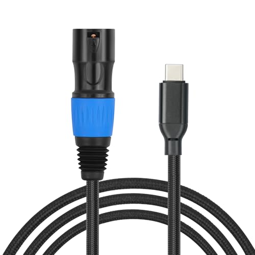 USB C to XLR Cable,6.6 FT XLR Male to USB C Converter Adapter,USB Type C to XLR Male Output Stereo Cable for Amplifier, Speaker, Mixer Console, etc