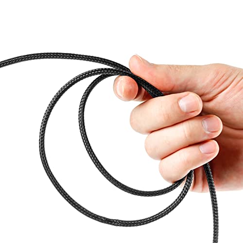 Xuniea 96ft Wire Loom Braided Cable 1/2, 1/4, 3/8 Inch,Black and Blue - color: Black and Blue, size: 1/2, 1/4, 3/8 Inch