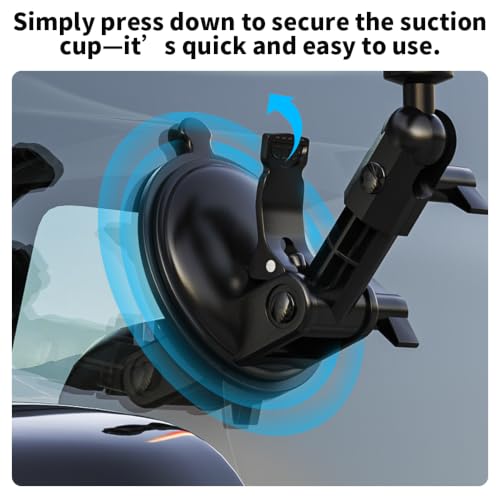 DJI OSMO Pocket 4/3 Suction Cup Mount, Car Windshield Window Dash Holder with Expansion Adapter Compatible with DJI OSMO Pocket 4/3, Insta360 X5 X4, GoPro Hero 13 12 11 10 9, Action 5 Pro 4 and More