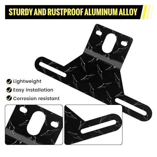 Oyviny Trailer License Plate Bracket Holder Frame Kit for Boat ATV UTV RVs Trucks Utility Trailer, Universal Stainless Steel Car Tag Frame Trailer Light Bracket with Mounting Hardwares