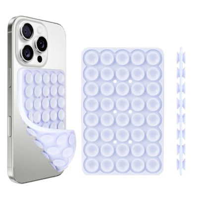 Giumel 1 Pack Lavender Double Sided Silicone Suction Cup Phone Case Mount, Hands-Free Strong Grip Holder for Selfies and Videos, Compatible with iPhone and Android - color: 1 Pack Lavender Double Sided