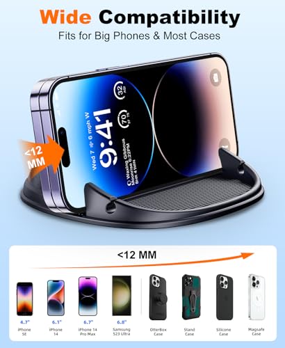 Beeasy Car Phone Holder, Dashboard Phone Holder for Car Anti-Slip Silicone Car Pad Phone Mount, Hands Free Phone Stand Compatible with iPhone, Samsung, Android Smartphones, GPS Navigation Devices - size: F01