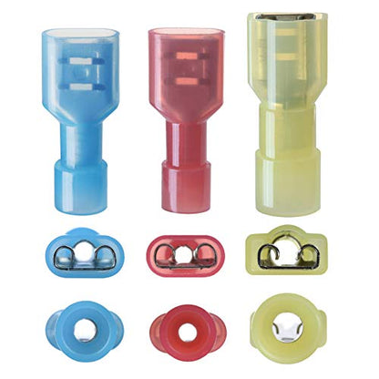 330 Pcs XHF Mix Nylon Female Male Spade Connectors 22-10 AWG Quick Disconnect Wire Terminals Insulated Wire Crimp Connectors - size: Female&Male Mix 330PCS