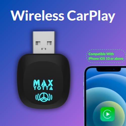 Wireless CarPlay Dongle for iPhone, Mini Plug & Play Car Play Adapter