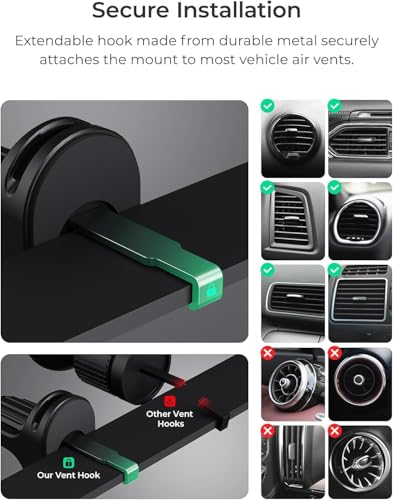 iOttie iTap 3 Magnetic Air Vent Car Mount Phone Holder with Magnetic Ring Adapter. Compatible with iPhone, Samsung Galaxy, Google Pixel, Huawei, LG, and All Qi Compatible Smartphones - style: Air Vent Mount