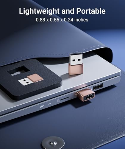 Syntech USB C to USB Adapter 3-Pack, Female to Male Converter, Aluminum - color: Rose Gold