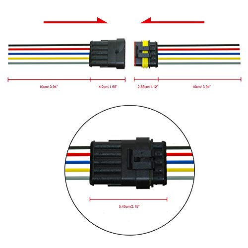 MUYI 5Pin Way 18AWG Waterproof Electrical Connector Wire Connectors-5 Kit - style: 5pin (5sets)