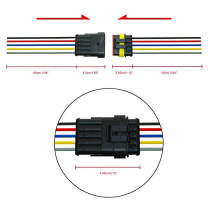 MUYI 5Pin Way 18AWG Waterproof Electrical Connector Wire Connectors-5 Kit - style: 5pin (5sets)