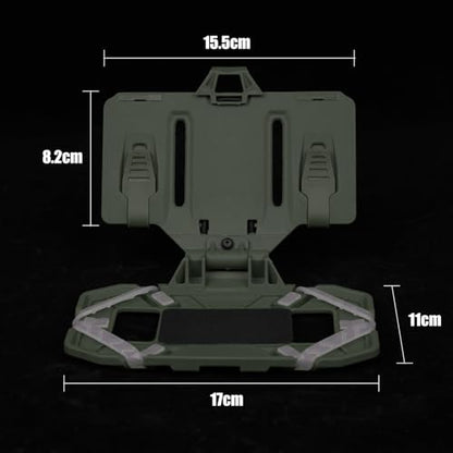 Zhongren Tactical Plate Carrier Vest Attachments Universal Phone Chest Mount for Screen Size 4.7"-6.7" Molle Foldable Navigation Phone Holder Board - color: Green
