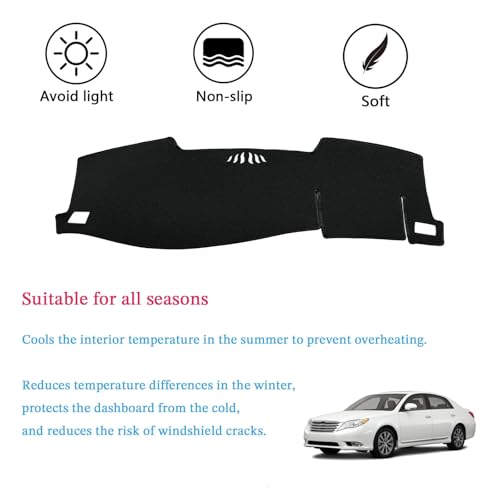 Dashboard Cover Suitable for Toyota Avalon 2005 2006 2007 2008 2009 2010 Car Dashboard Cover Sun Visor Mat Non-Slip Polyester Dashboard Accessories (Black) - size: 2005-2010 For Toyota Avalon