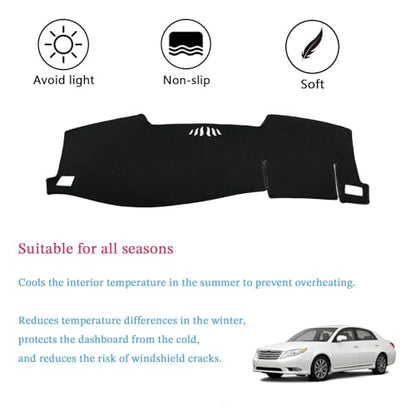 Dashboard Cover Suitable for Toyota Avalon 2005 2006 2007 2008 2009 2010 Car Dashboard Cover Sun Visor Mat Non-Slip Polyester Dashboard Accessories (Black) - size: 2005-2010 For Toyota Avalon