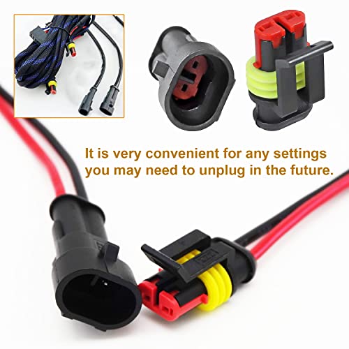 25 Kit 2 Pin Connector Automotive Electrical Waterproof 2 Wire Connectors - size: 22-16AWG 25Set