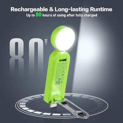 VAVOFO USB Rechargeable Book Light, Bookmark Clip on LED Reading Light - color: Neon Green