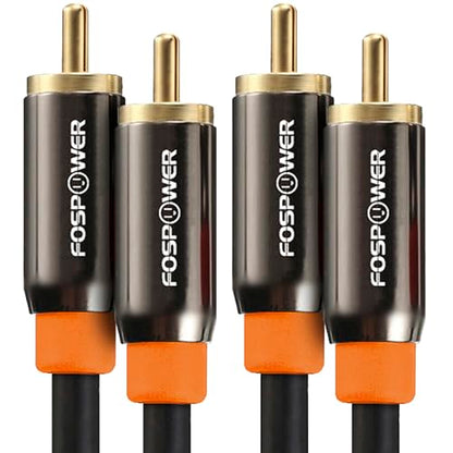 FosPower Digital Audio Coaxial Cable [24K Gold Plated Connectors] Premium S/PDIF RCA Male to RCA Male for Home Theater, HDTV, Subwoofer, Hi-Fi Systems - 3ft/2Pack | Digital audio coaxial S/PDIF cable featuring 24K gold-plated RCA male connectors for home