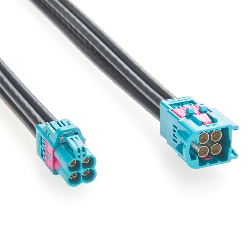 4 in 1 Rosenberger HFM Mini FAKRA Z Code Male to Female RF Coaxial Cable Quad AMS11D-1M4Z5-Z to AMK12D-1M4Z5-Z Vehicle Automotive GPS Antenna Cable for Car Camera, ADAS, Autonomous Driving (2M/6.6FT) - size: 2M/6.6FT