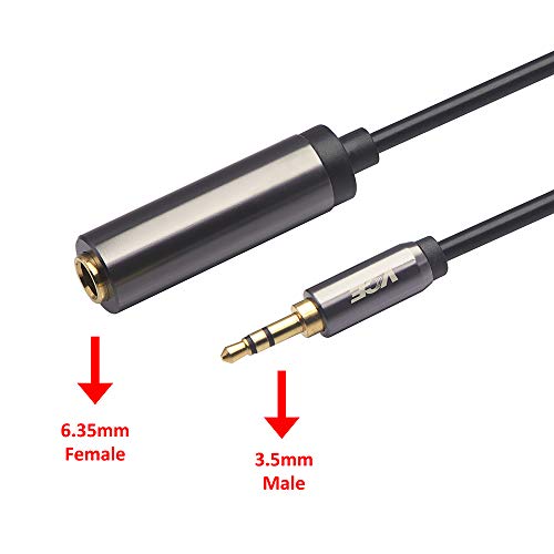 VCE VCELINK 3.5mm Female to Female Adapter with 1/4" to 1/8" Adapter, 3.5mm 1/8 inch Male to 6.35mm 1/4 inch Female Audio Jack Gold Plated