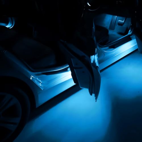 iJDMTOY Aqua Ice Blue LED Footwell, Door Sill, Side/Under Door Lights, Compartment Glove Box or Trunk Cargo Lights, Compatible With Audi A1 A3 A4 A5 A6 A7 A8 Q3 Q4 Q5 Q7 Q8 - style: Aqua Ice Blue