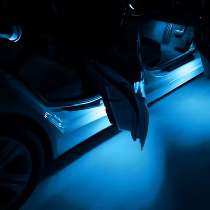iJDMTOY Aqua Ice Blue LED Footwell, Door Sill, Side/Under Door Lights, Compartment Glove Box or Trunk Cargo Lights, Compatible With Audi A1 A3 A4 A5 A6 A7 A8 Q3 Q4 Q5 Q7 Q8 - style: Aqua Ice Blue