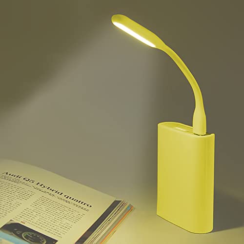 Mini Flexible Light, Portable USB Led Reading Night Lamp for PC Laptop Computer Notebook Power Bank - 2 Pack (Yellow) - color: Yellow
