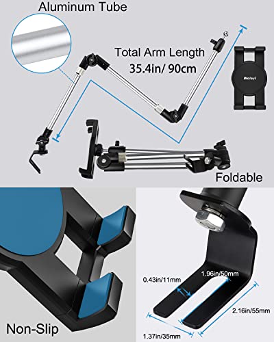 Car/Truck Seat Rail Tablet Mount, 35" Heavy Duty Car Floor Bolt Tablet Holder, Vehicle Front Seats Stand for iPad Pro Air Mini, iPhone, Galaxy Tabs, Z Fold, More 4-13" Cell Phones and Tablets