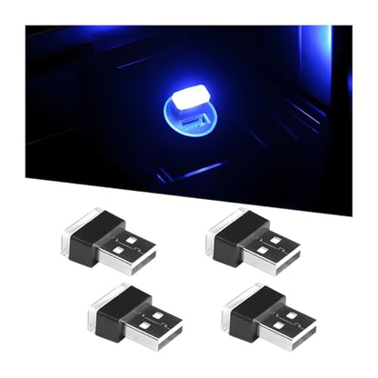 4 Pack 5 V 0.2 W USB Interior Ambient Lights, Blue - color: Blue