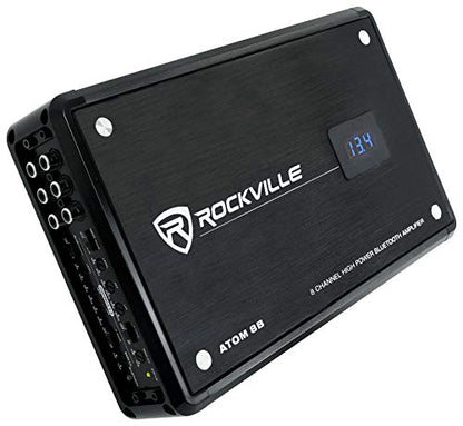 Rockville Atom 8B Black 8-Channel Marine/Boat Amplifier Amp - color: Black