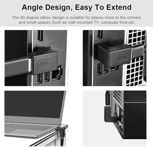 USB 3.0 Adapter Kit 90 Degree Up Down Left Right Angle Female Coupler 5Pcs - style: usb adapter up down left right coupler